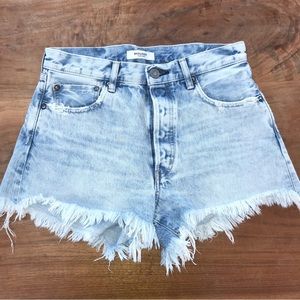 Moussy Vintage High Rise Cutoff Light Blue Jean Shorts 27 Style 025EAC11-2520